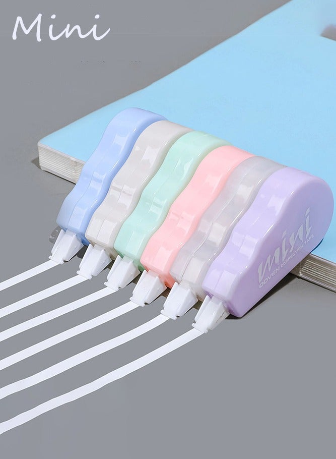 Mini 6-Pack Correction Tape, Quick Dry White Out, 5mm×24m Easy Use Applicator, Cute Macaron Colour Bulk for School Office Supplies Students Exams - Image 1